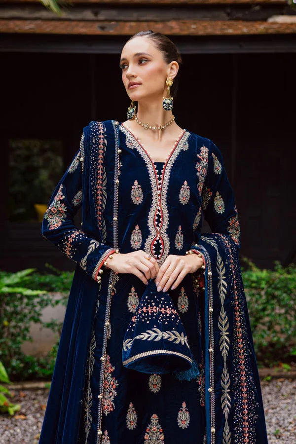 Marjjan | De Royal | MRV-55 (TEAL BLUE) - Aqsa Fabrics