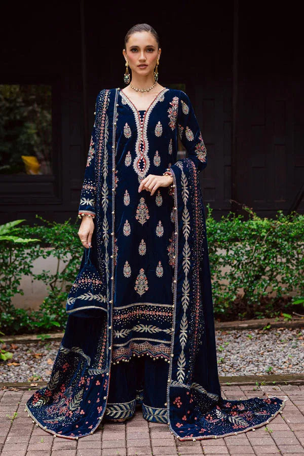 Marjjan | De Royal | MRV-55 (TEAL BLUE) - Aqsa Fabrics