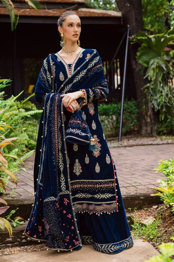 Marjjan | De Royal | MRV-55 (TEAL BLUE) - Aqsa Fabrics