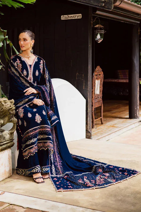 Marjjan | De Royal | MRV-55 (TEAL BLUE) - Aqsa Fabrics