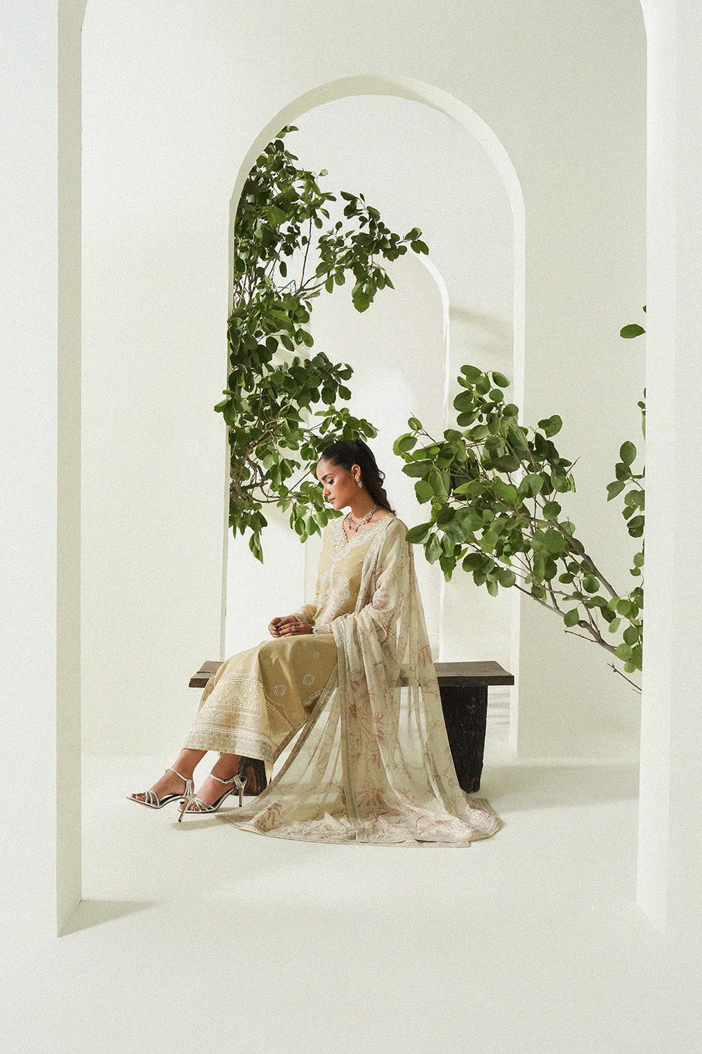 Maryum N Maria | Soiree Lawn | Summer Sand - Aqsa Fabrics