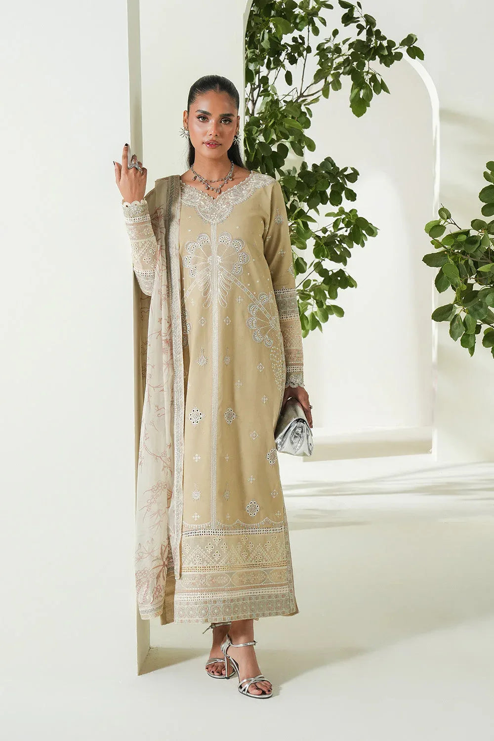 Maryum N Maria | Soiree Lawn | Summer Sand - Aqsa Fabrics