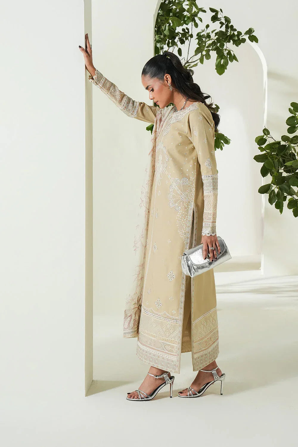 Maryum N Maria | Soiree Lawn | Summer Sand - Aqsa Fabrics
