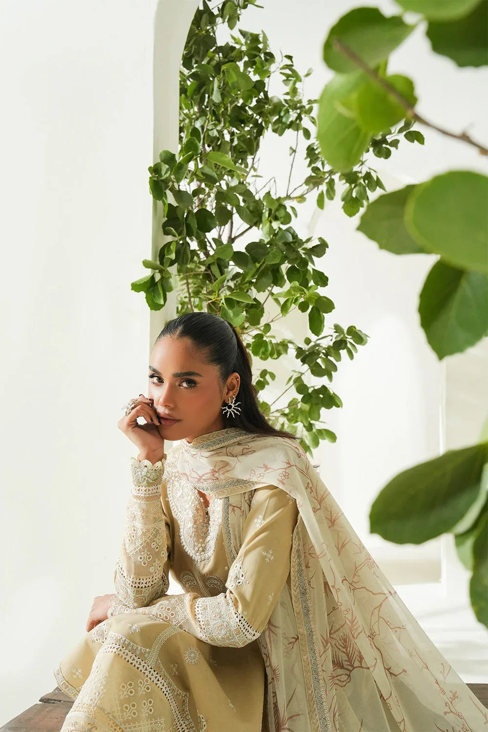 Maryum N Maria | Soiree Lawn | Summer Sand - Aqsa Fabrics