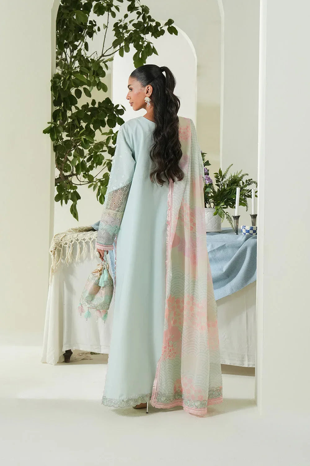 Maryum N Maria | Soiree Lawn |Soothing Sea - Aqsa Fabrics