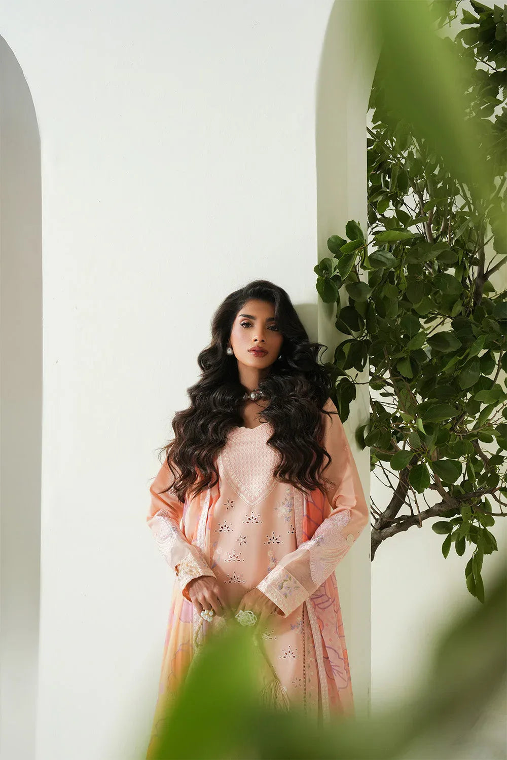 Maryum N Maria | Soiree Lawn | Peachy Delight - Aqsa Fabrics