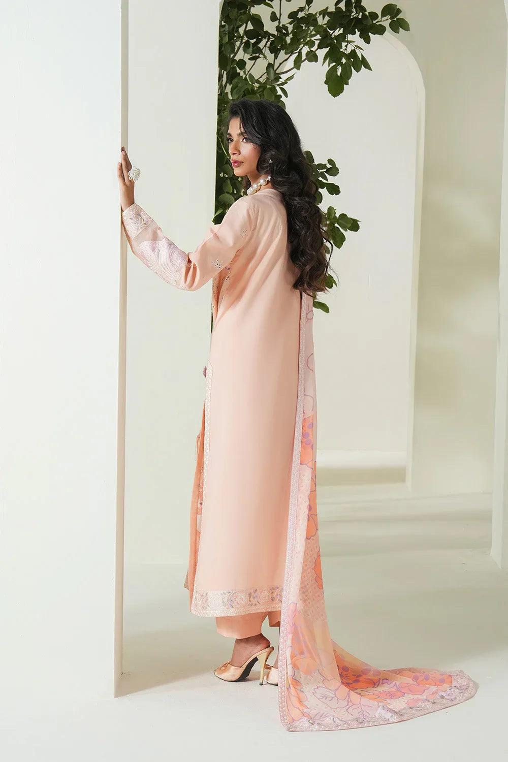 Maryum N Maria | Soiree Lawn | Peachy Delight - Aqsa Fabrics