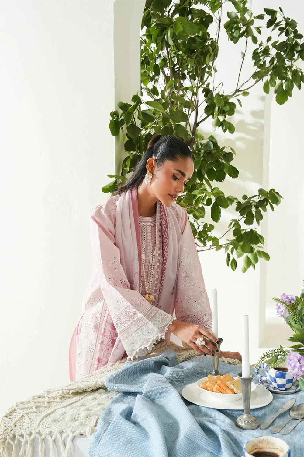 Maryum N Maria | Soiree Lawn | Salmon - Aqsa Fabrics