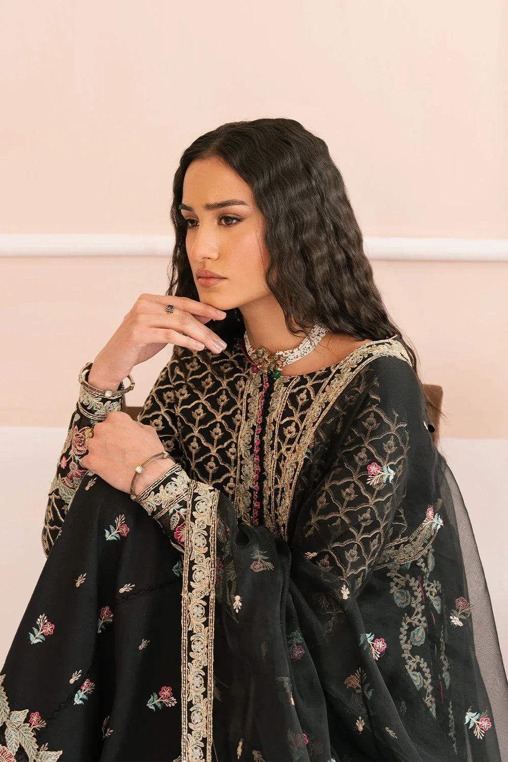 Maryum N Maria | Eid Luxury Lawn 25 | AHOU - MS50146 - Aqsa Fabrics