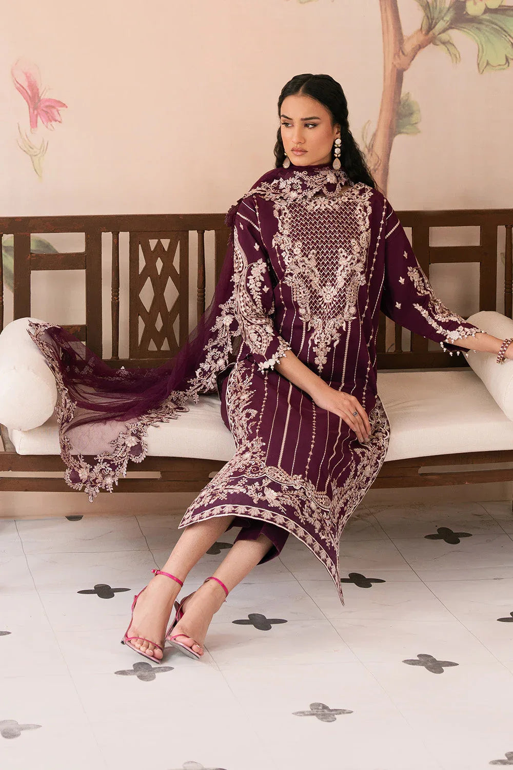 Maryum N Maria | Eid Luxury Lawn 25 | ALALEH - MS50163 - Aqsa Fabrics