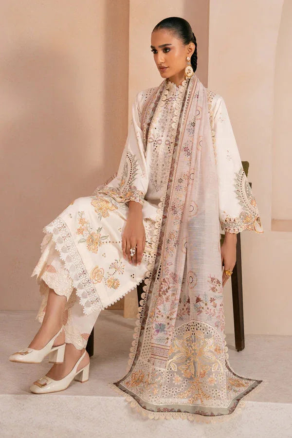 Marjjan | Amani Luxe | MSV-03 B (OFF WHITE) - Aqsa Fabrics