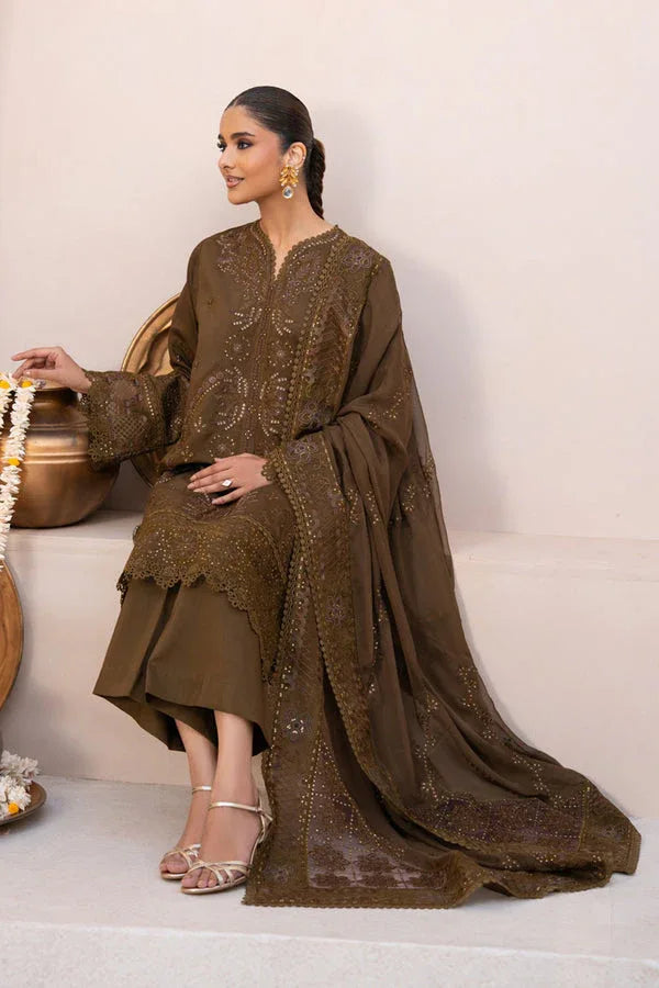 Marjjan | Amani Luxe | MSV-05 A (COFFEE) - Aqsa Fabrics