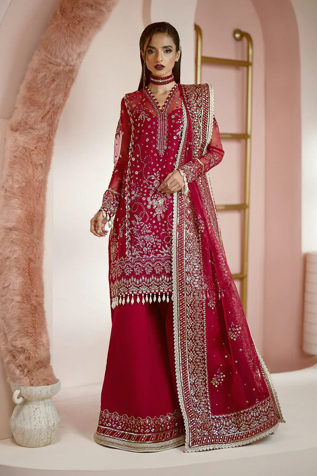 Ayzel | Luminara Wedding Formals | Ruby - Aqsa Fabrics