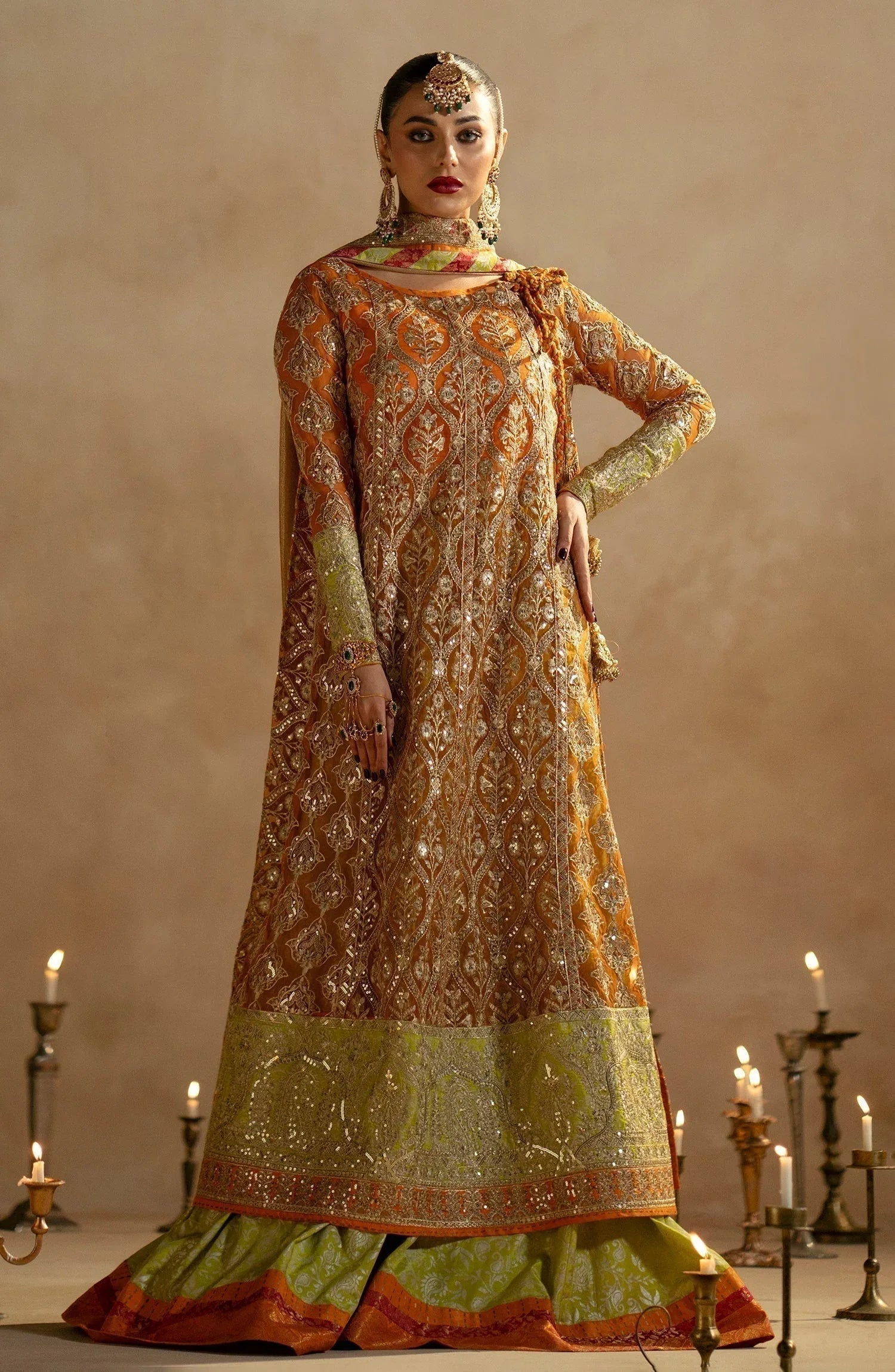 Maryum N Maria | Zamani Beghum Formals 23 | Citrine-(MW23-515) - Aqsa Fabrics