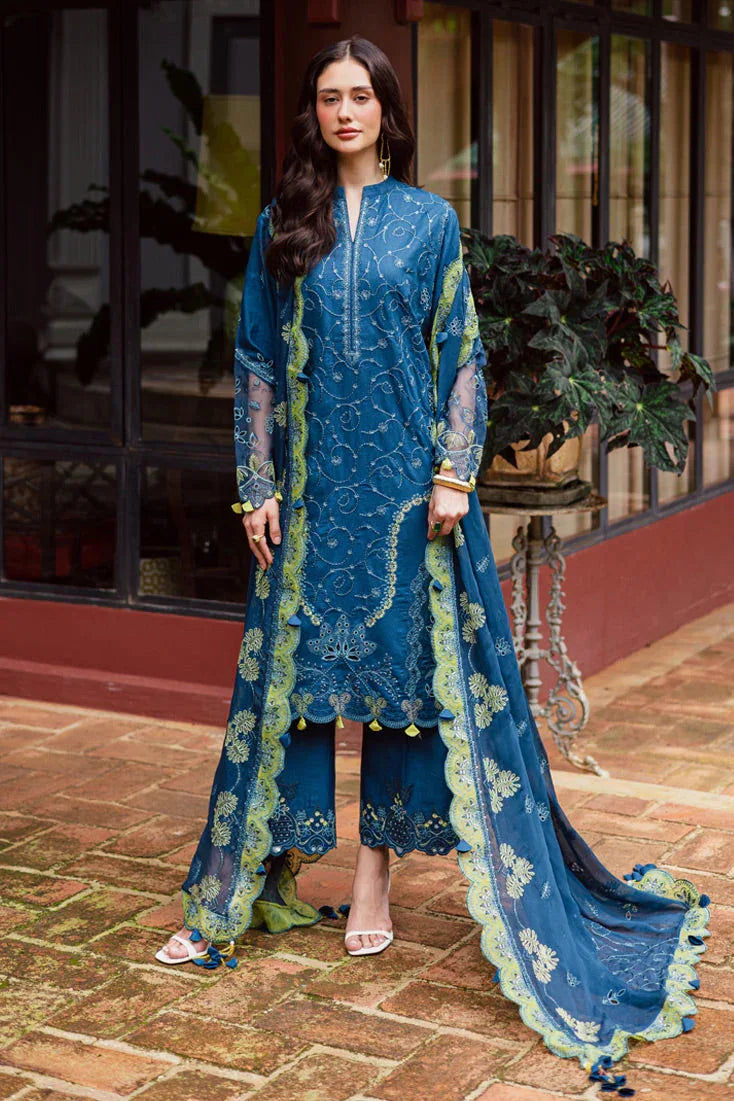 Marjjan | Bella Karandi 25 |MWK-38 B (TEAL BLUE) - Aqsa Fabrics