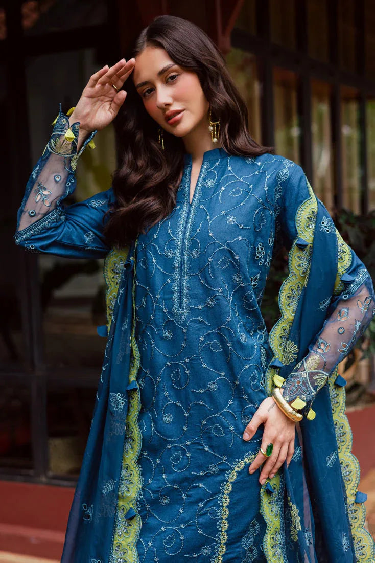 Marjjan | Bella Karandi 25 |MWK-38 B (TEAL BLUE) - Aqsa Fabrics