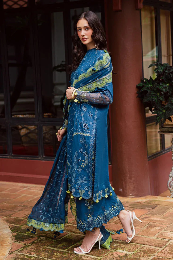 Marjjan | Bella Karandi 25 |MWK-38 B (TEAL BLUE) - Aqsa Fabrics