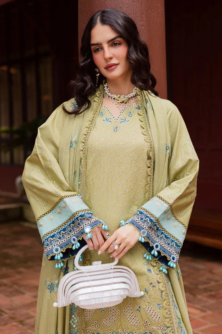 Marjjan | Bella Karandi 25 | MWK-42 A (OLIVE GREEN) - Aqsa Fabrics