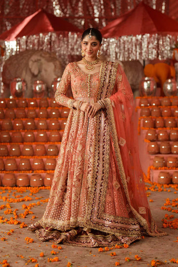Maryum N Maria | Husn Wedding Formals | KUNDAN CORAL - MWS5638 - Aqsa Fabrics
