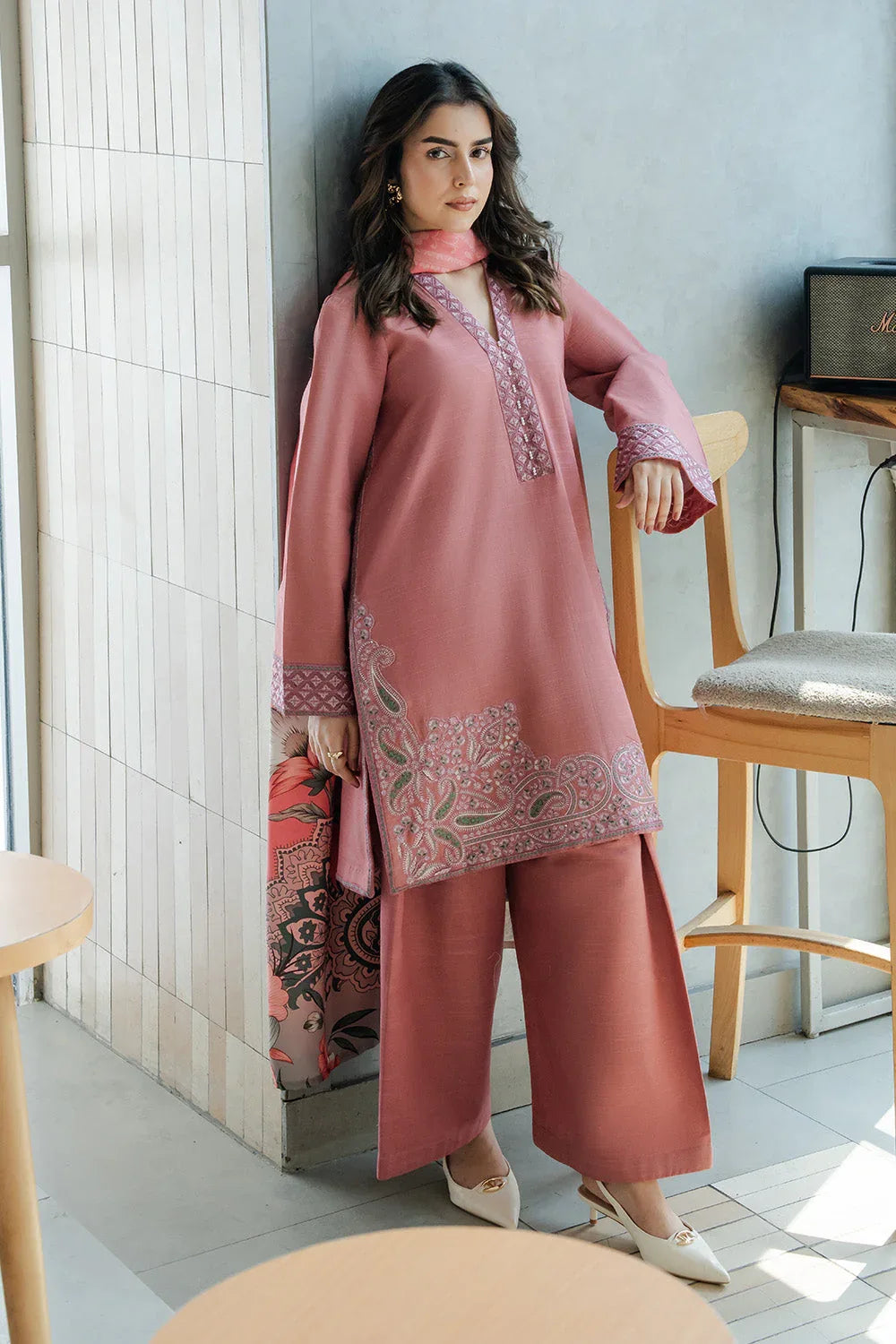 Maryum N Maria | Latte Layers Pret | MOCHA MIST - MWS5815 - Aqsa Fabrics