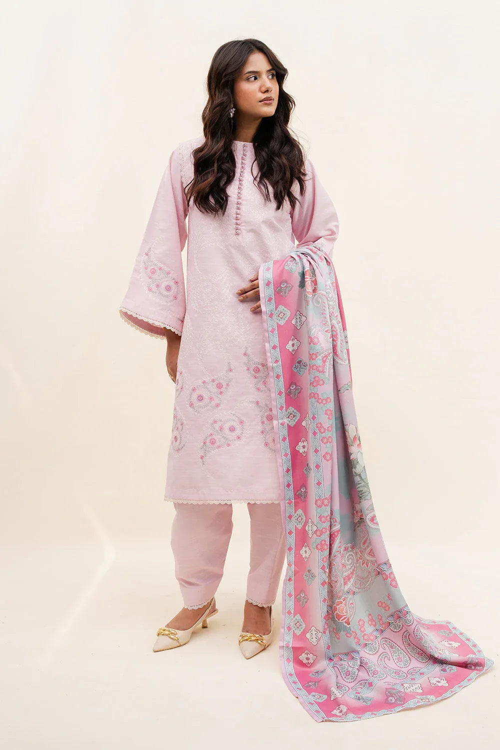 Maryum N Maria | Latte Layers Pret | CAFÉ CRÈME - MWS5816 - Aqsa Fabrics