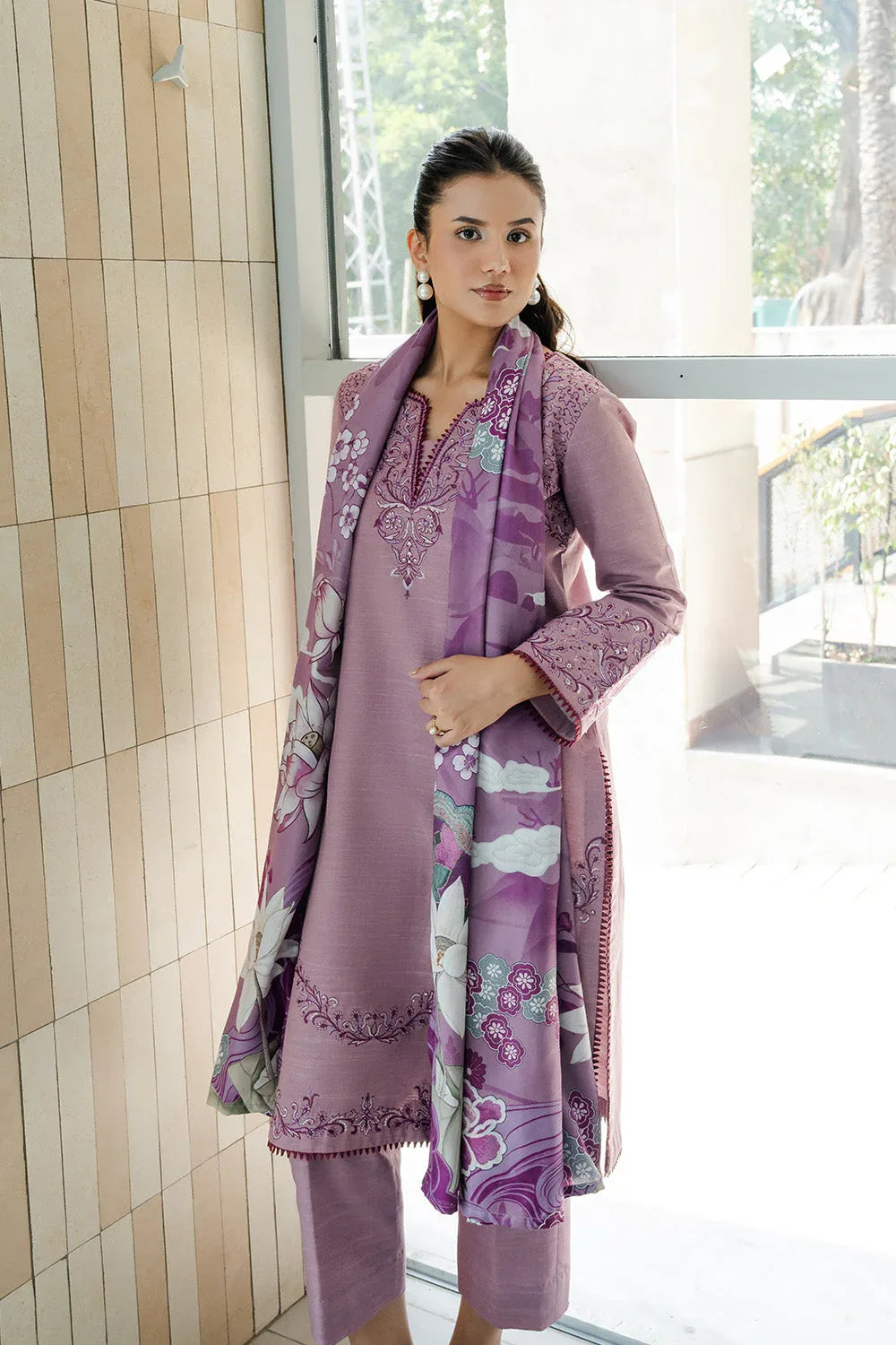 Maryum N Maria | Latte Layers Pret | SANDED SOUL - MWS5819 - Aqsa Fabrics