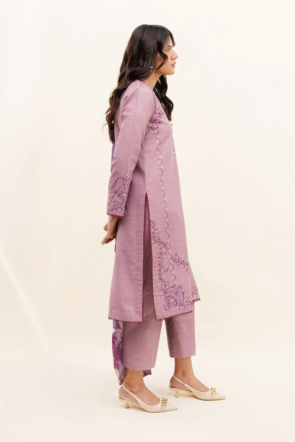 Maryum N Maria | Latte Layers Pret | SANDED SOUL - MWS5819 - Aqsa Fabrics