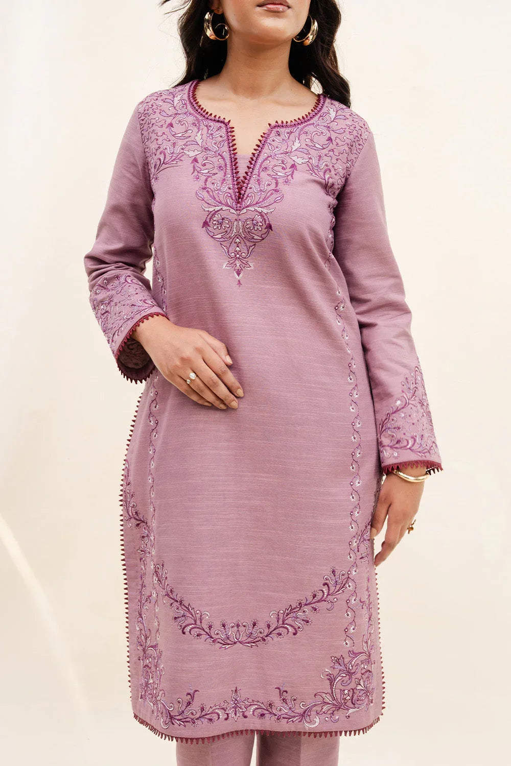 Maryum N Maria | Latte Layers Pret | SANDED SOUL - MWS5819 - Aqsa Fabrics
