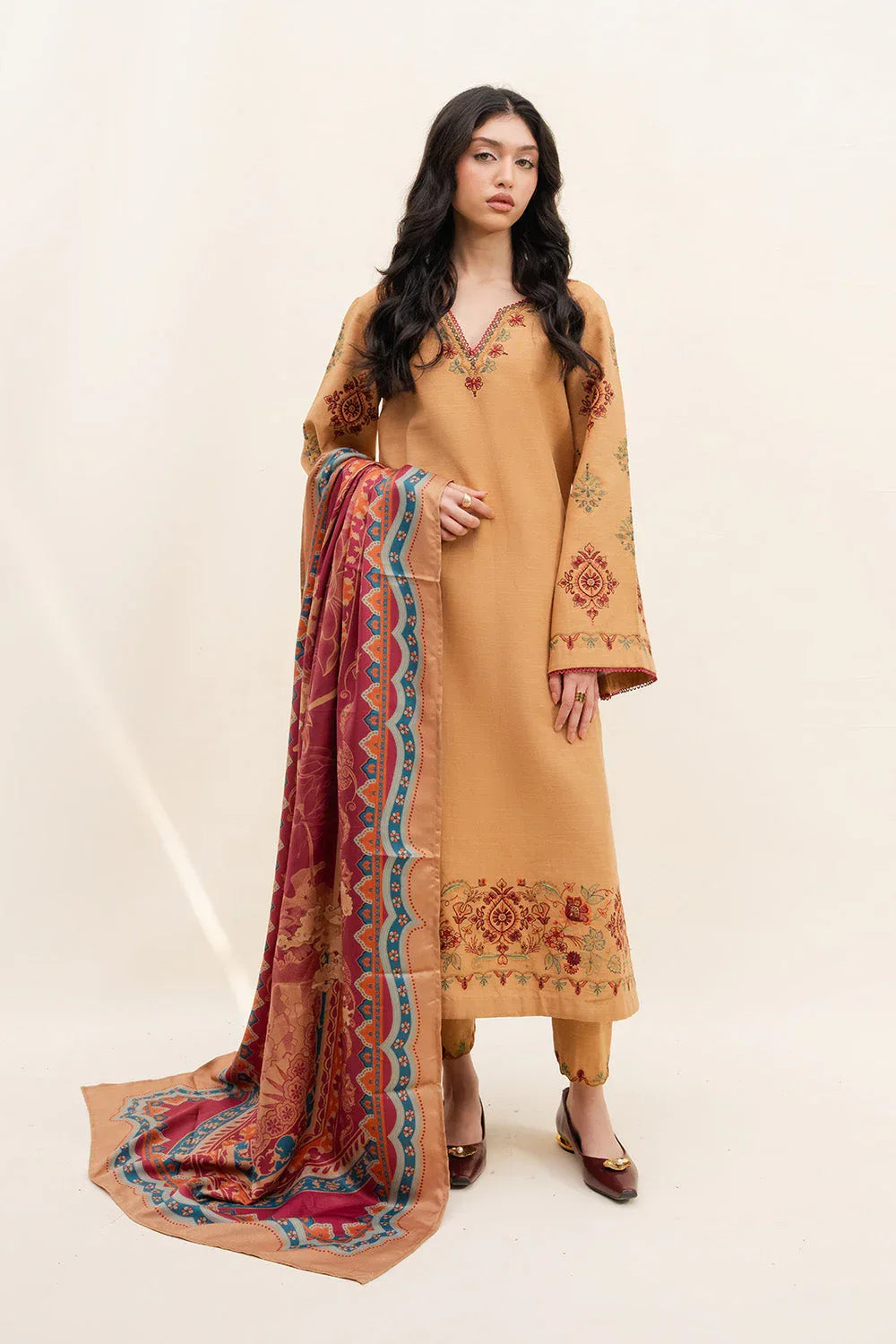 Maryum N Maria | Latte Layers Pret | TOFFEE TIDES - MWS5820 - Aqsa Fabrics
