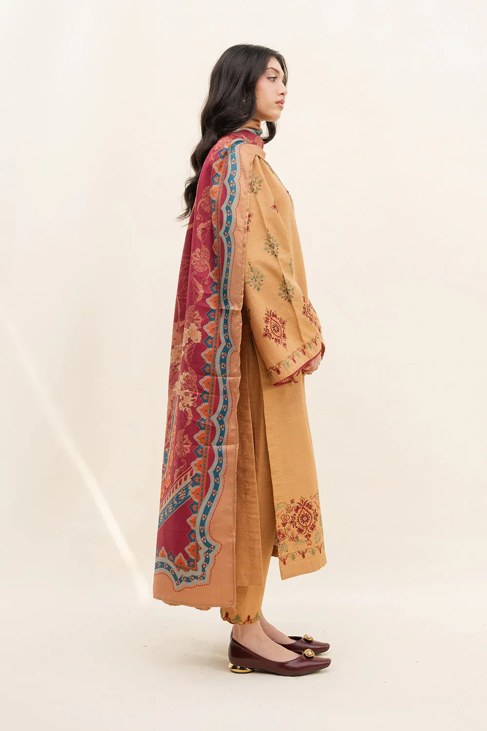 Maryum N Maria | Latte Layers Pret | TOFFEE TIDES - MWS5820 - Aqsa Fabrics