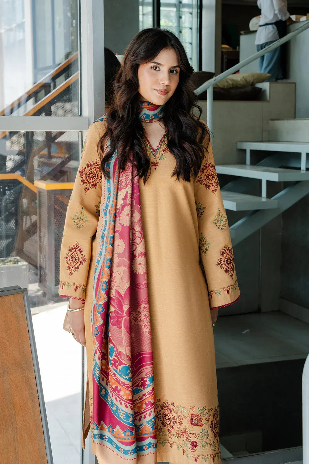 Maryum N Maria | Latte Layers Pret | TOFFEE TIDES - MWS5820 - Aqsa Fabrics