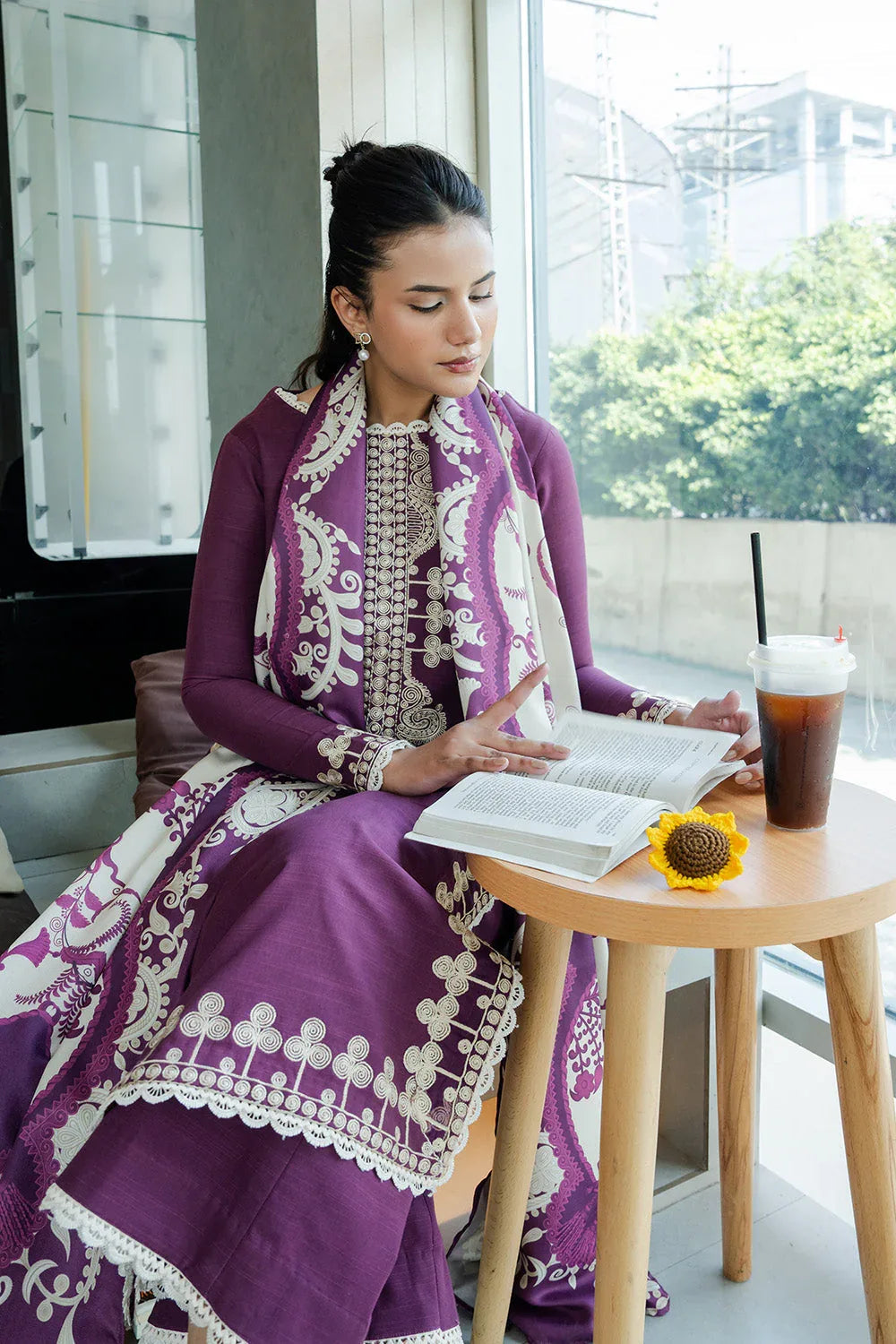 Maryum N Maria | Latte Layers Pret | CHAI CLOUD - MWS5825 - Aqsa Fabrics