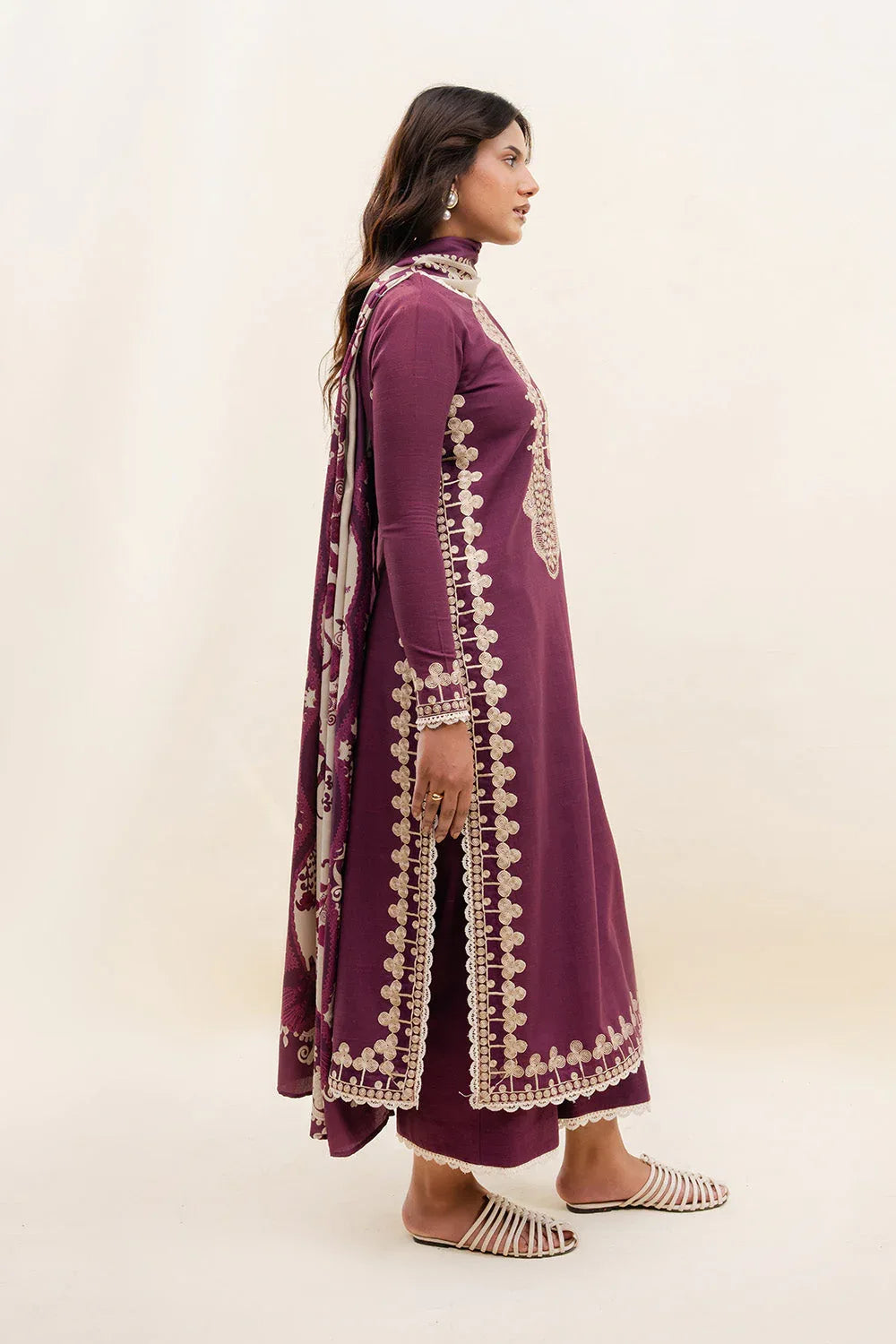 Maryum N Maria | Latte Layers Pret | CHAI CLOUD - MWS5825 - Aqsa Fabrics