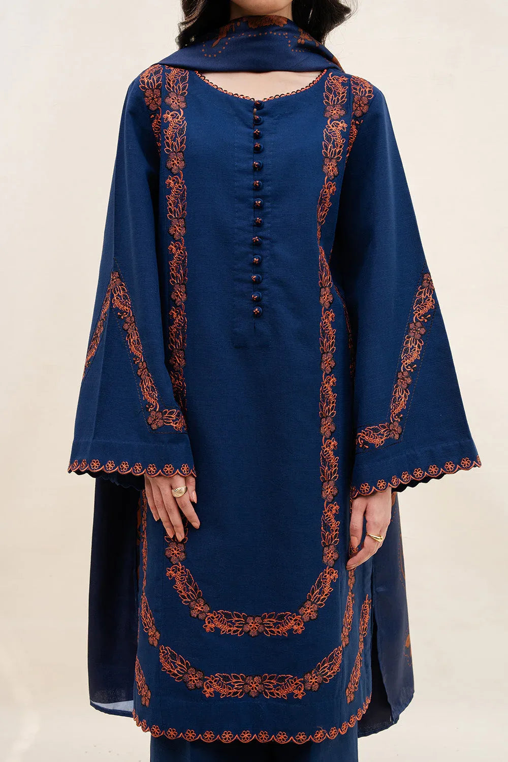 Maryum N Maria | Latte Layers Pret | ALMOND VEIL - MWS5826 - Aqsa Fabrics