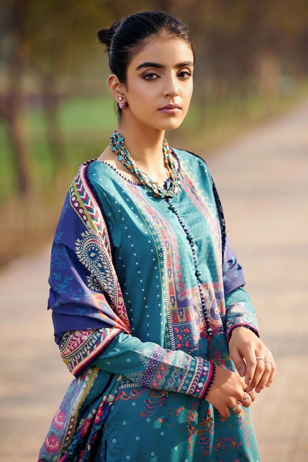 Motifz | Umang Lawn | 3556-SENA - Aqsa Fabrics