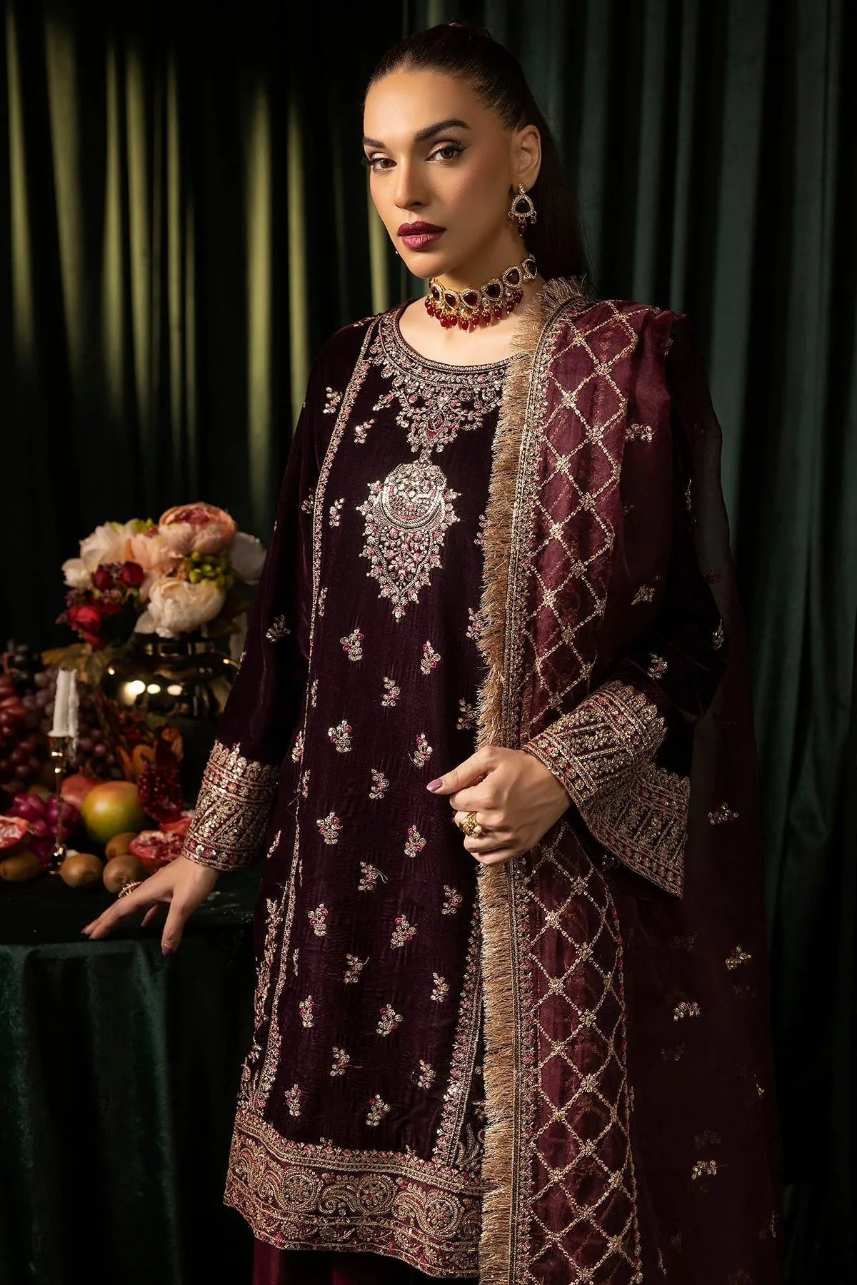 Motifz | Velvet Formals | 5095-MAZNEEN - Aqsa Fabrics