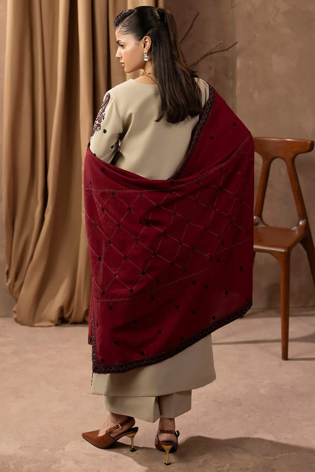 Motifz | Premium Winter 25 | 5678-LATTE - Aqsa Fabrics