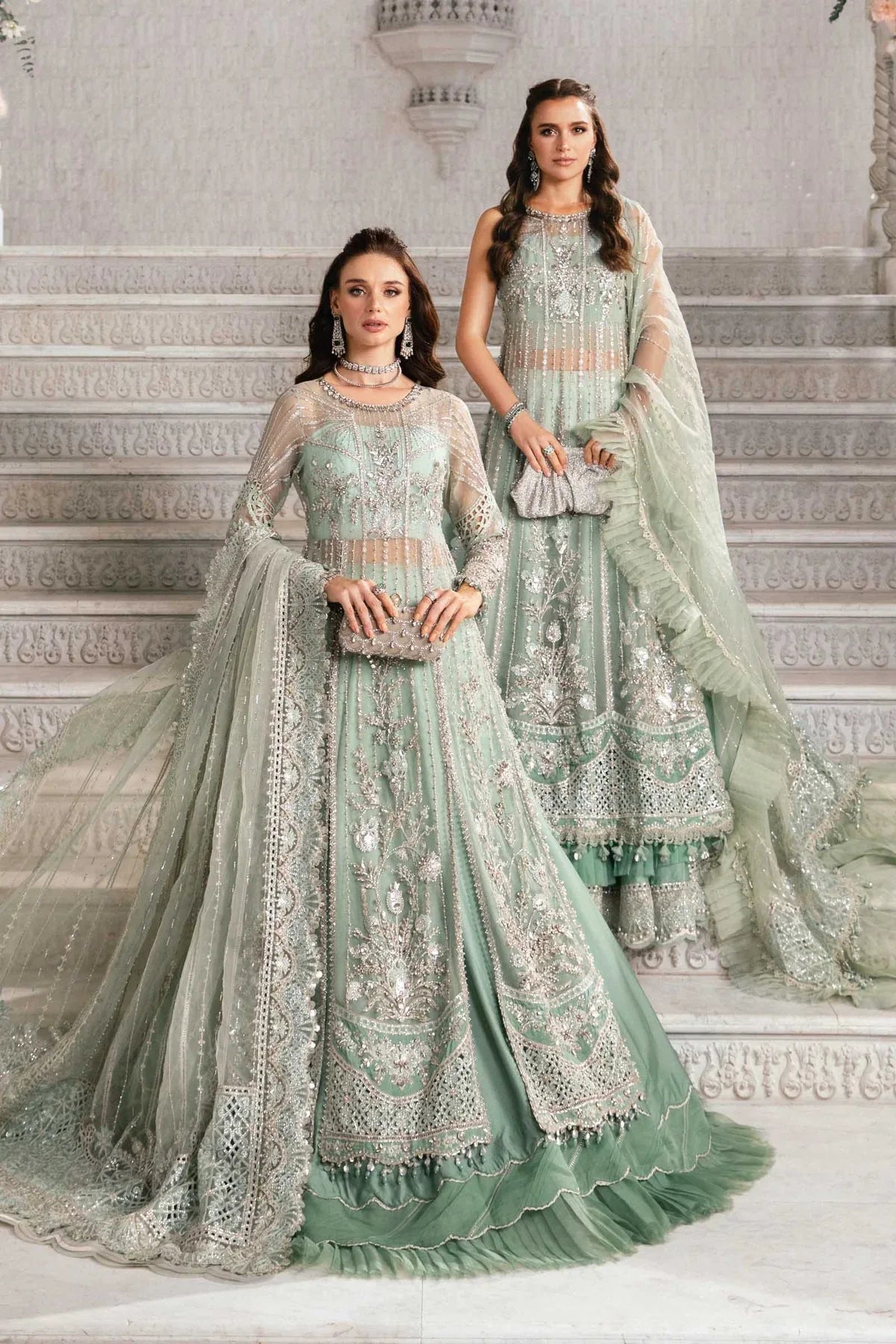Maria B | 2408 Aqua - Aqsa Fabrics