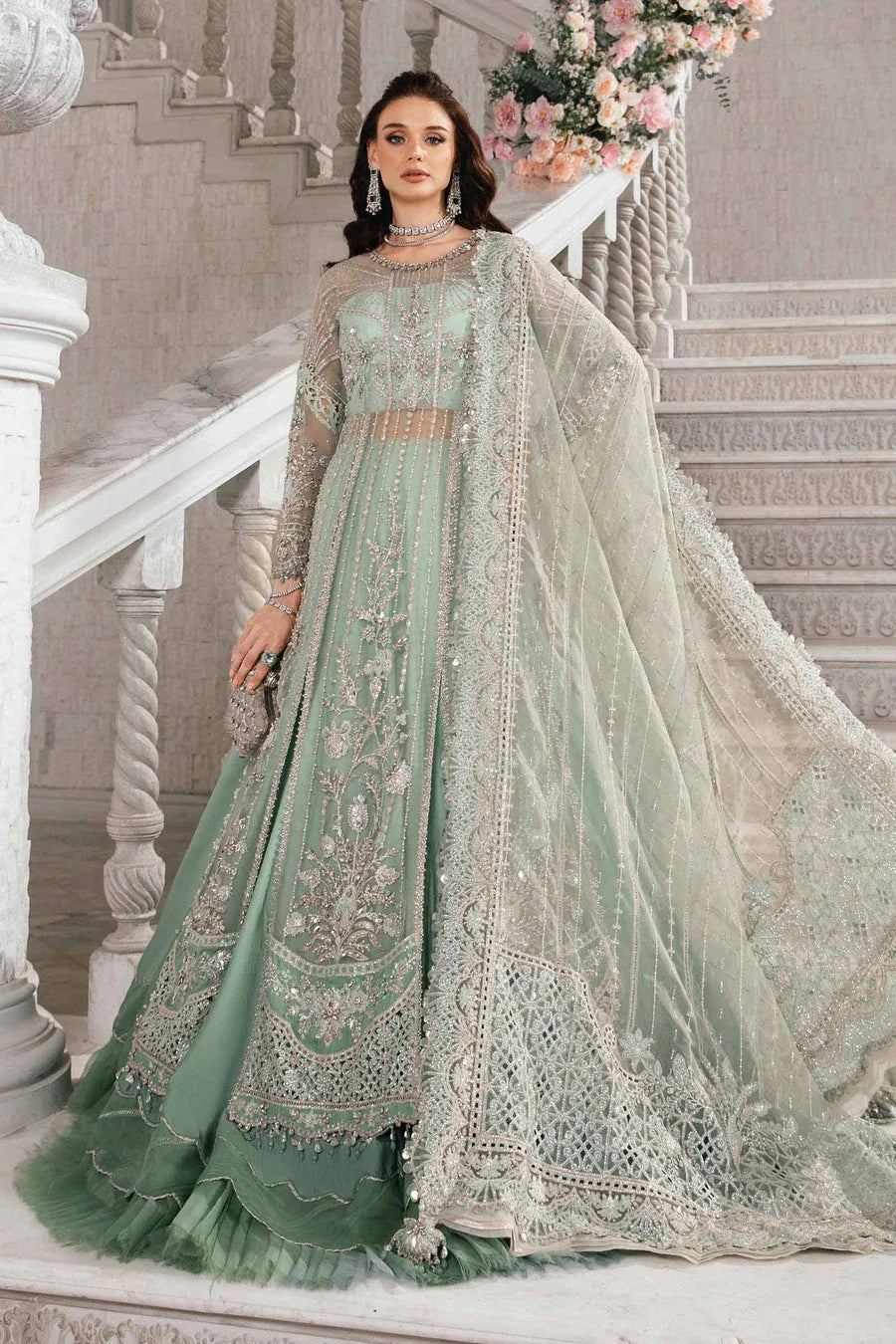 Maria B | 2408 Aqua - Aqsa Fabrics