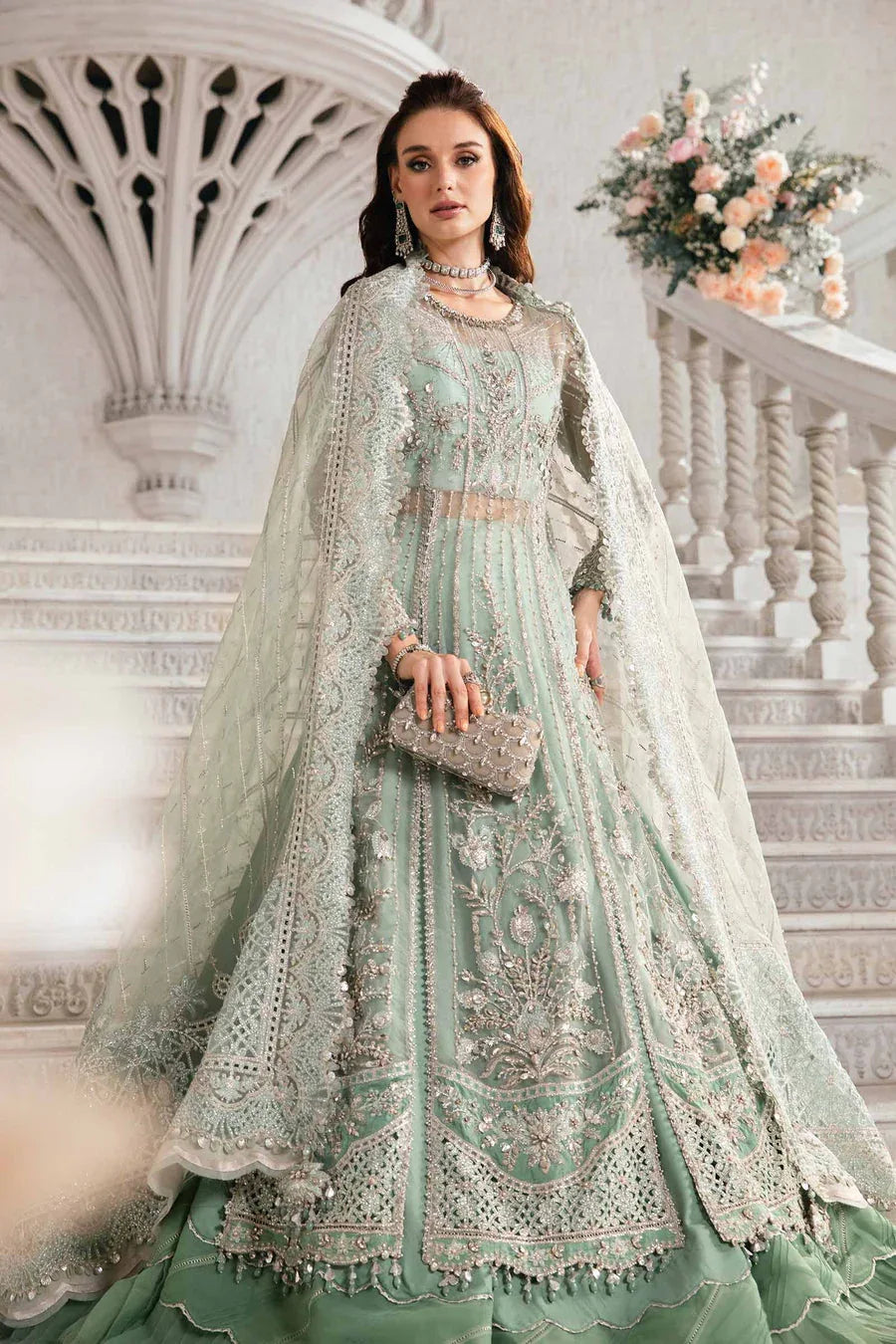 Maria B | 2408 Aqua - Aqsa Fabrics