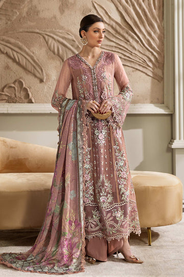 Maria B 3 Piece Embroidered Chiffon Suit | MPC-25-105 - Aqsa Fabrics