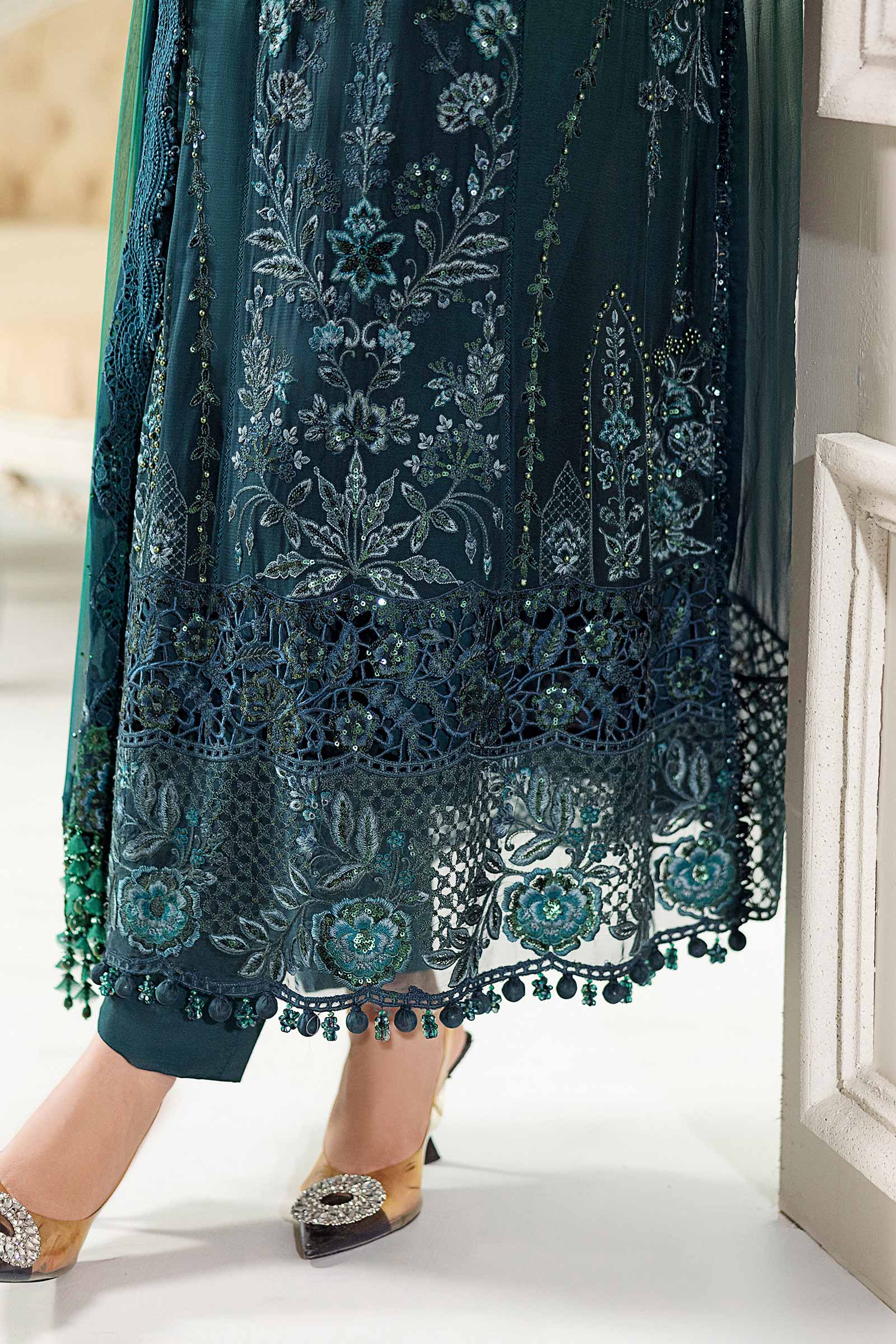 Maria B 3 Piece Embroidered Chiffon Suit | MPC-25-106 - Aqsa Fabrics