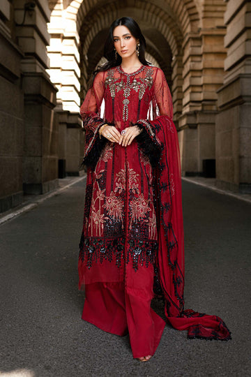 Maria B 3 Piece Embroidered Organza Suit - Aqsa Fabrics