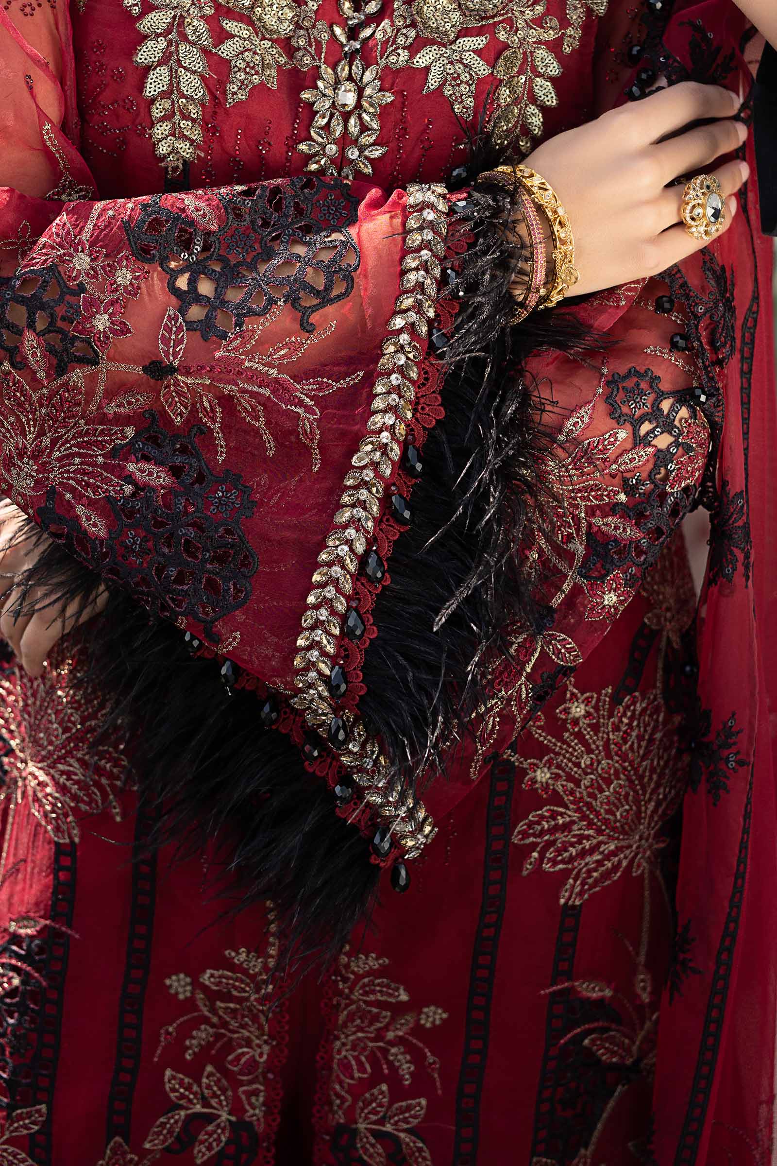 Maria B 3 Piece Embroidered Organza Suit - Aqsa Fabrics