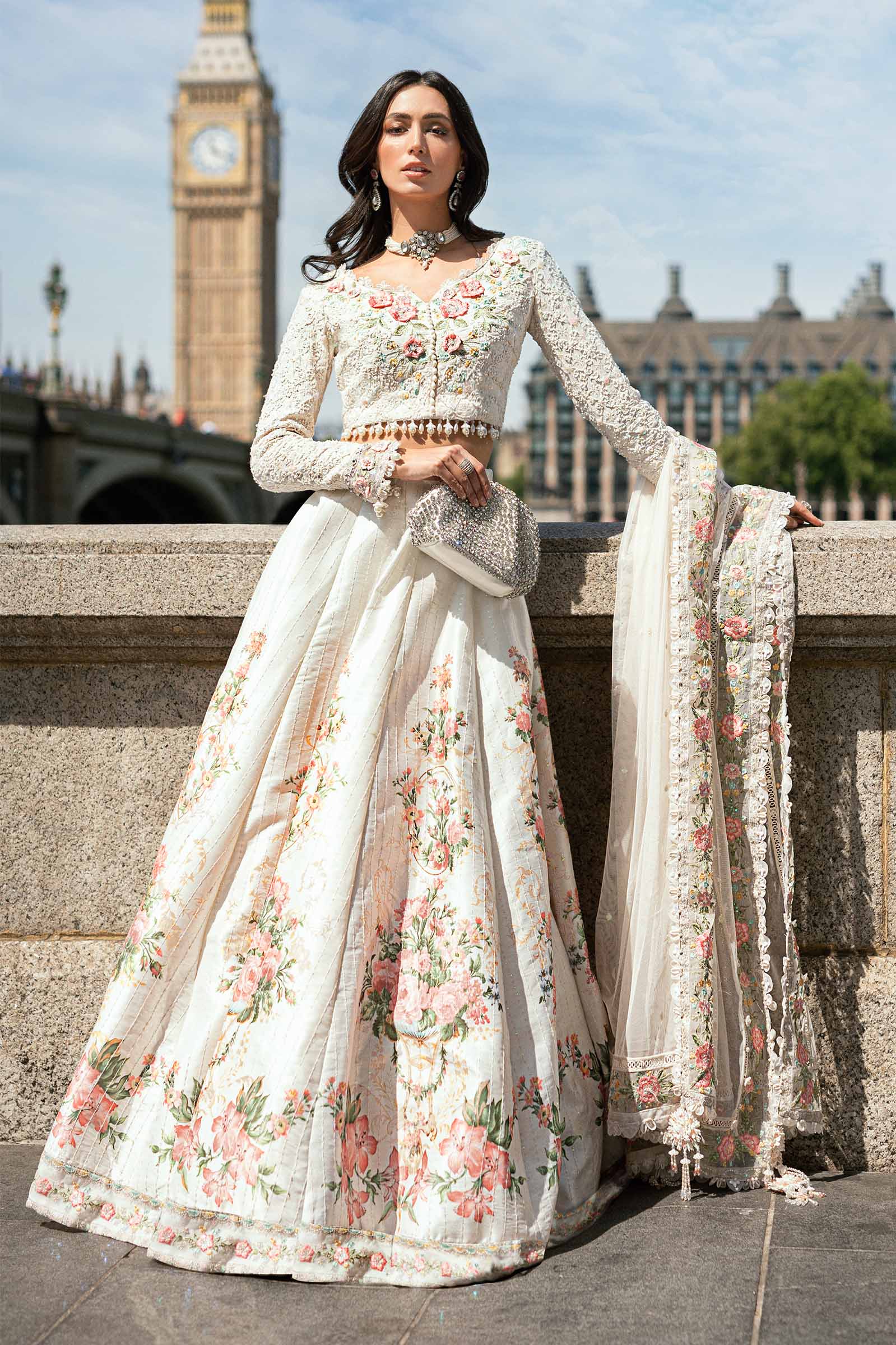 Maria B 3 Piece Embroidered Raw Silk Suit - Aqsa Fabrics