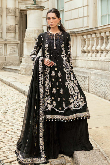 Maria B 3 Piece Embroidered Raw Silk Suit - Aqsa Fabrics