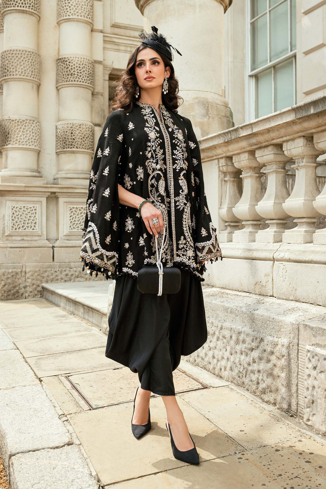 Maria B 3 Piece Embroidered Raw Silk Suit - Aqsa Fabrics