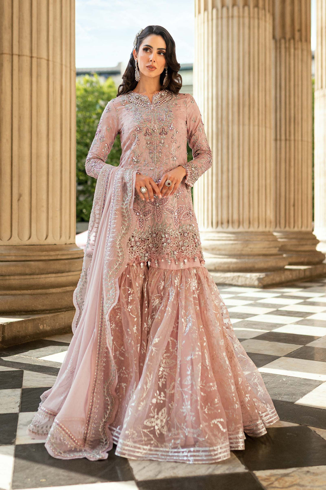 Maria B 3 Piece Embroidered Raw Silk Suit - Aqsa Fabrics