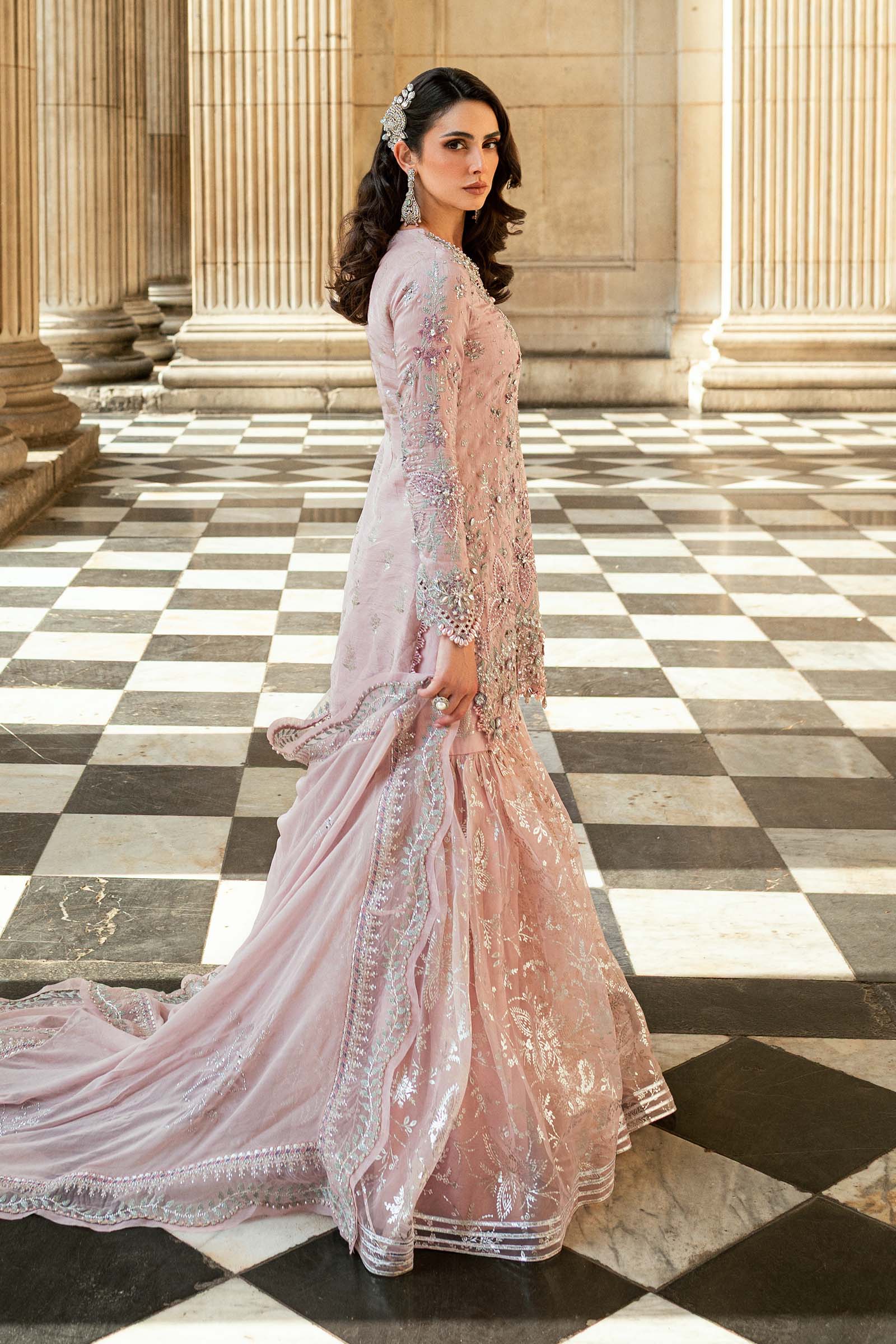 Maria B 3 Piece Embroidered Raw Silk Suit - Aqsa Fabrics