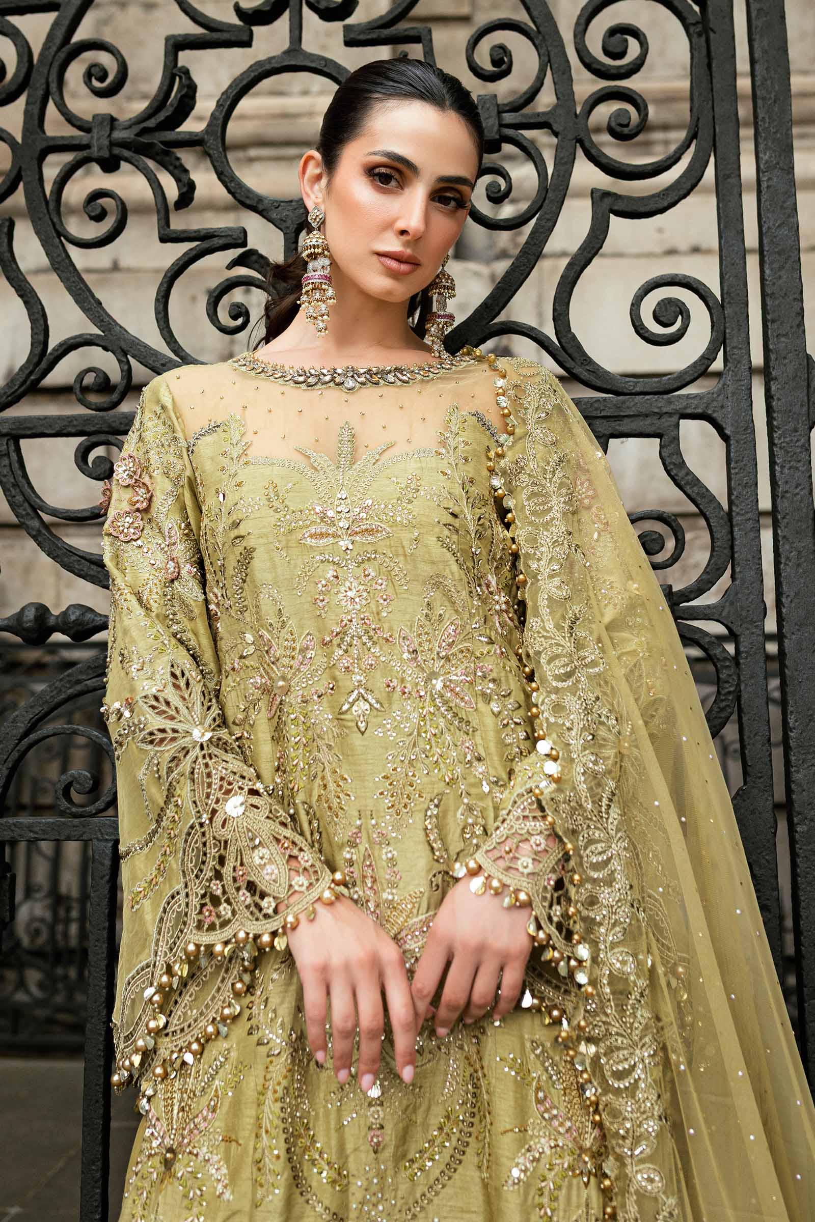 Maria B 3 Piece Embroidered Raw Silk Suit - Aqsa Fabrics